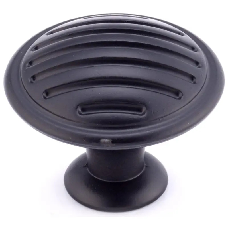 Contemporary Knob, 1-3/16" D, Matte Black