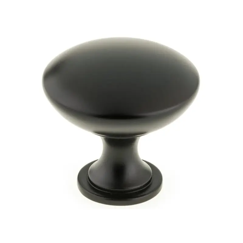 Contemporary Knob, 1-9/16" D, Matte Black