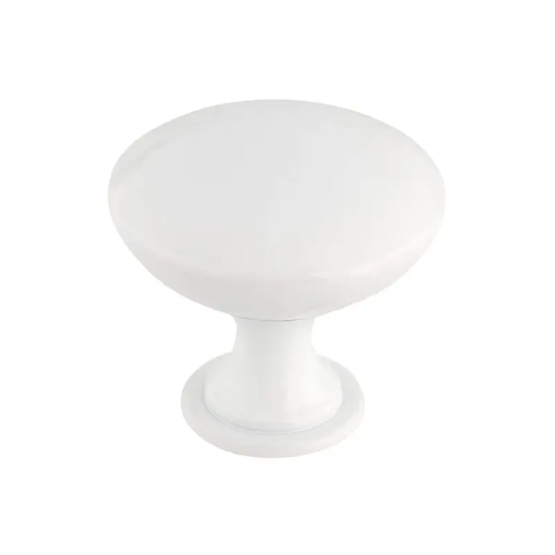 Contemporary Knob, 1-9/16" D, White