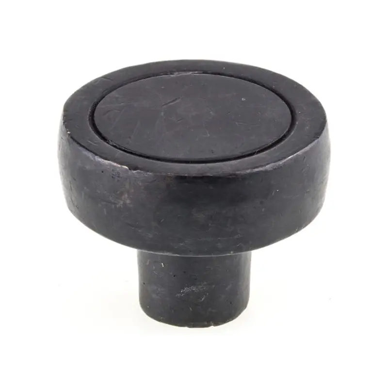 Textured Traditional Round Knob with Ridge - 1-3/4" Diameter - Dark Bronze