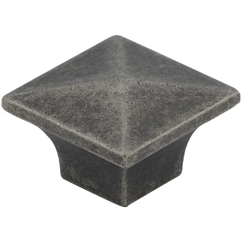 Traditional Knob, 1-1/4" x 1-1/4", Pewter