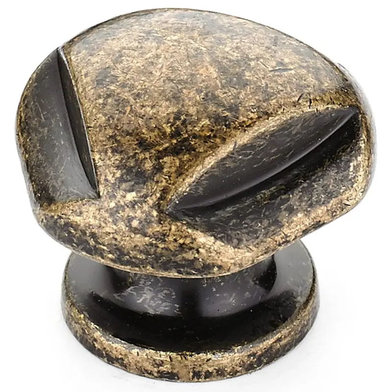 Traditional Knob, 1-1/8" D, Burnished Brass