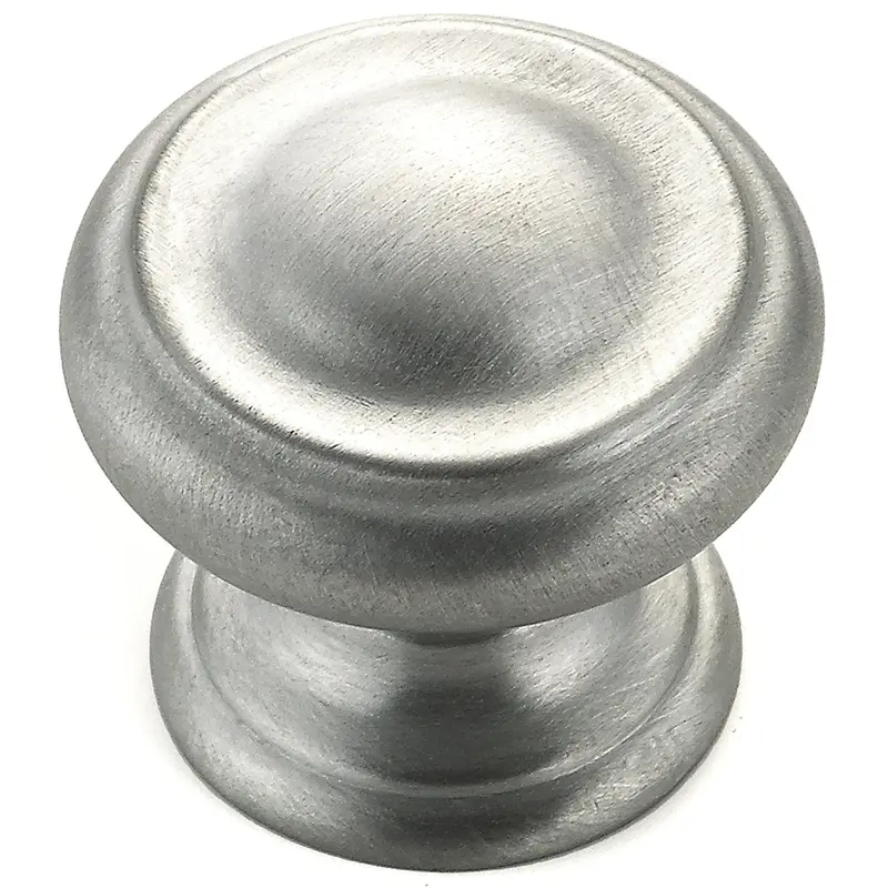 Traditional Knob, 1-3/16" D, Brushed Chrome