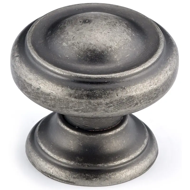Traditional Knob, 1-3/16" D, Pewter