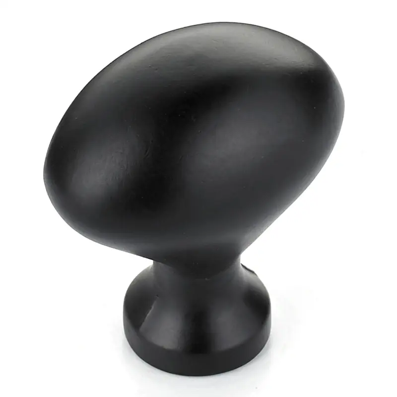 Traditional Knob, 1-3/16" x 25/32", Matte Black