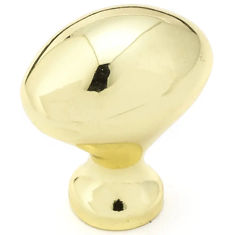 Traditional Oval Knob - 1-3/16" x 25/32" - Brass