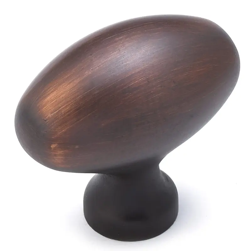 Traditional Oval Knob - 1-31/32" x 1-3/32" - Brushed Oil-Rubbed Bronze