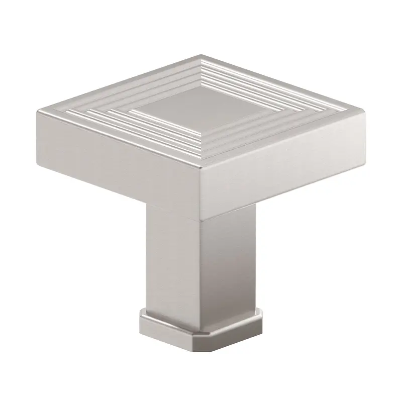 Transitional Knob, 1-3/8" x 1-3/8", Brushed Nickel