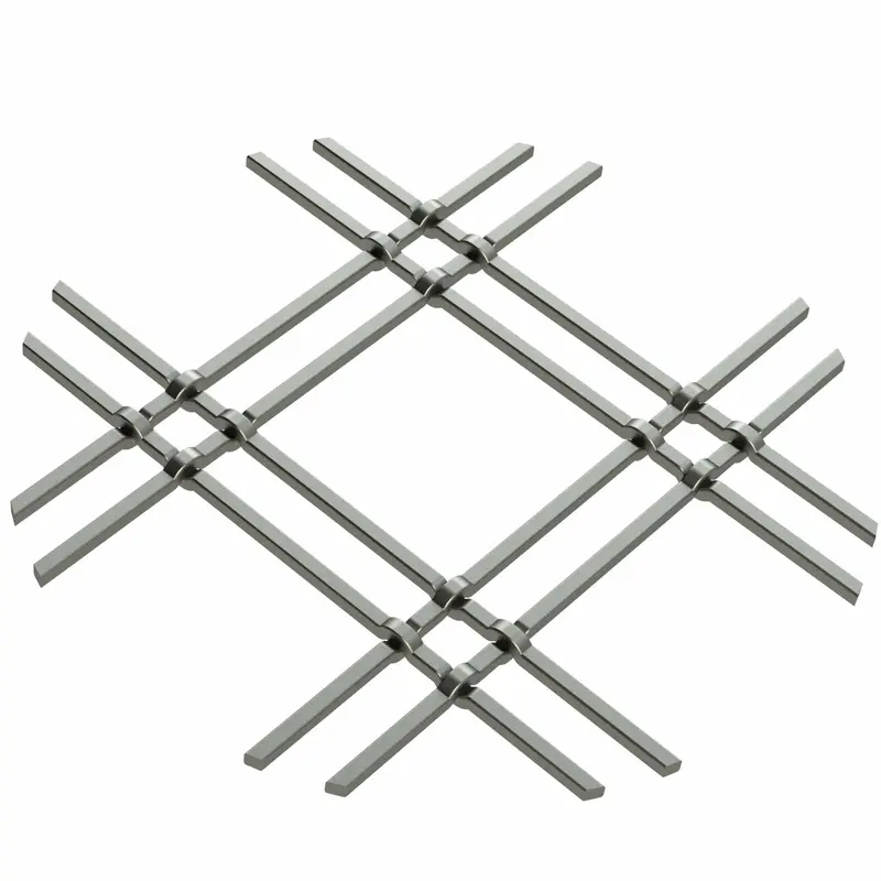 1" Flat Double Diamond Decorative Grille - Antique Pewter, 18" W x 48" L Sheet