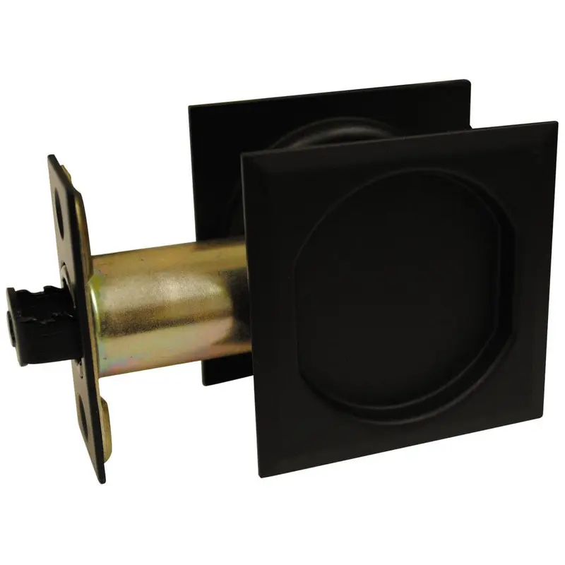 2-7/16" (62 mm) Pocket Door Pull Square Black Passage