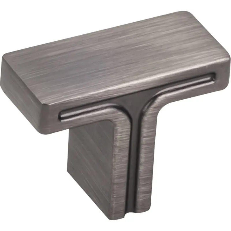 Anwick Rectangle Knob, 1-3/8" O.L., Brushed Pewter