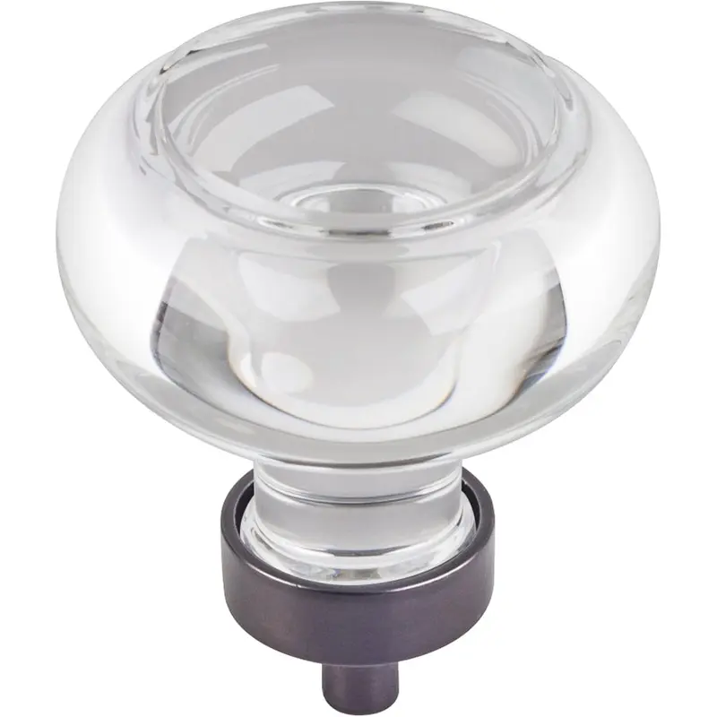 Harlow Large Button Glass Knob, 1-3/4" Dia.,  Brushed Oil Rubbed Bronze