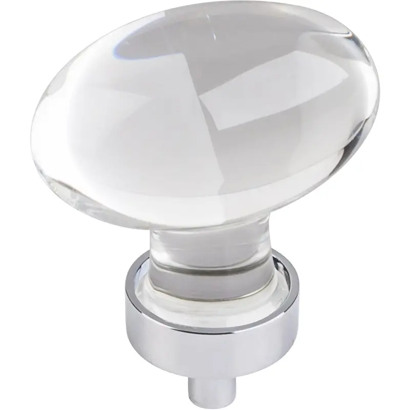 Harlow Large Football Glass Knob,1-5/8" O.L., Polished Chrome