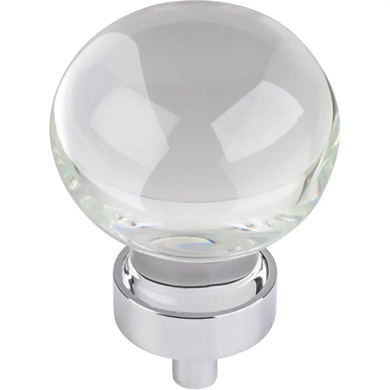 Harlow Large Sphere Glass Knob, 1-3/8" Dia.,  Polished Chrome