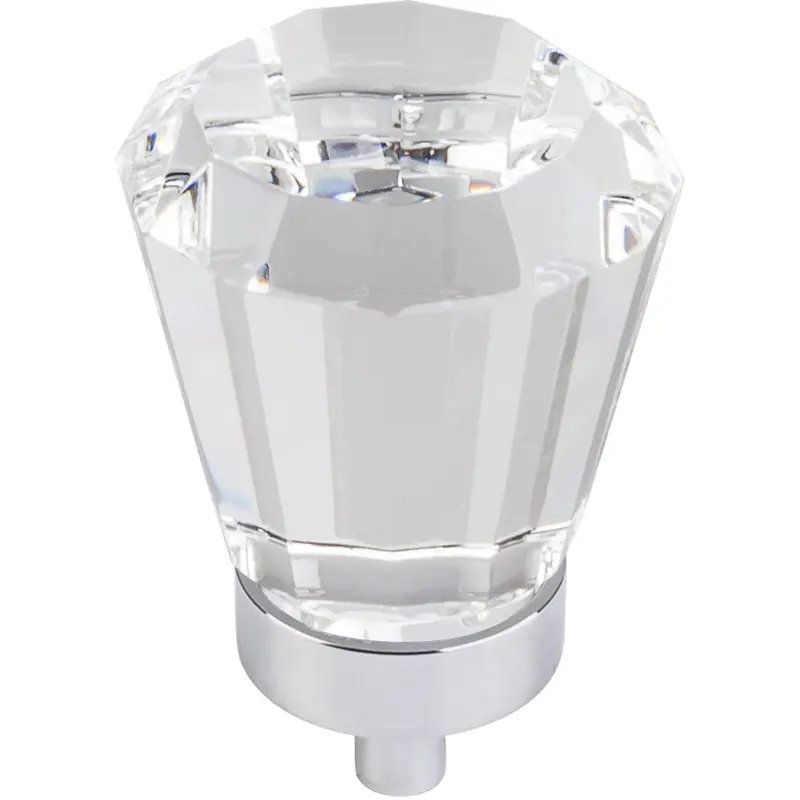 Harlow Large Tapered Glass Knob, 1-1/4" Dia.,  Polished Chrome