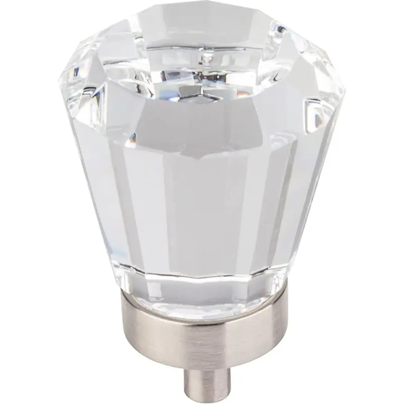 Harlow Large Tapered Glass Knob, 1-1/4" Dia.,  Satin Nickel