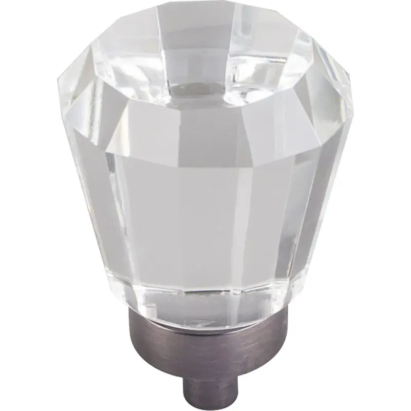 Harlow Small Tapered Glass Knob 1" Dia  Brushed Pewter