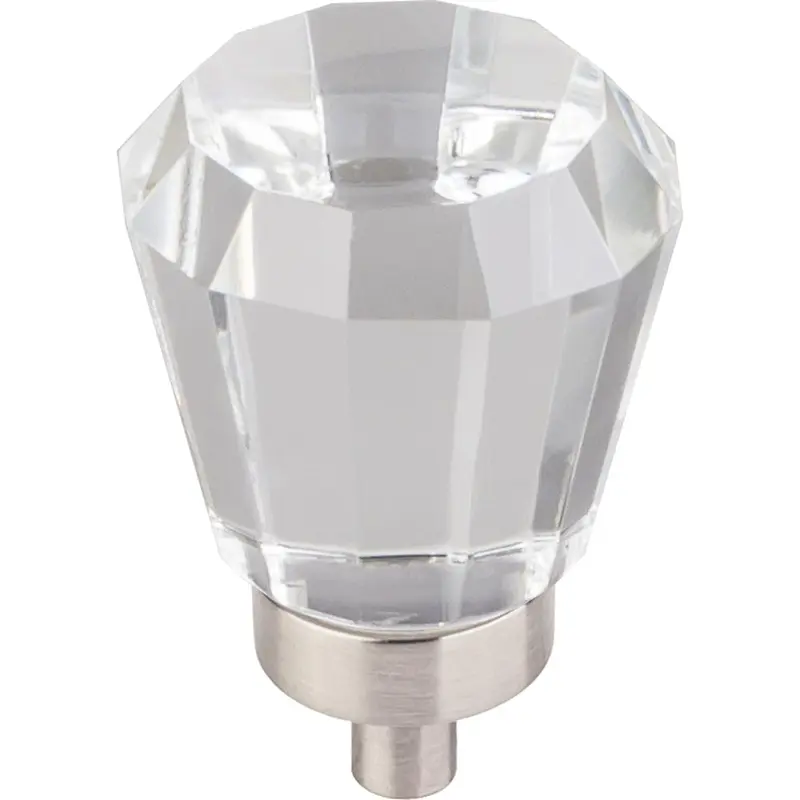 Harlow Small Tapered Glass Knob 1" Dia  Satin Nickel