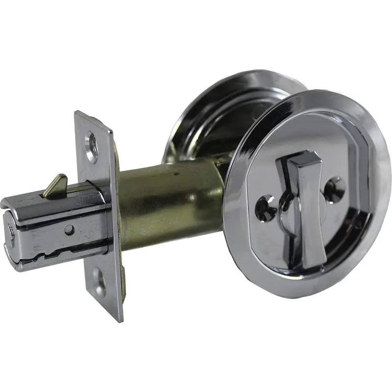 2-7/16" (62 mm) Pocket Door Pull Round Chrome Privacy