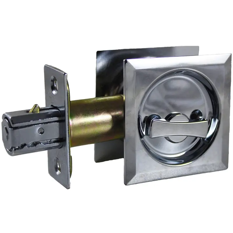 2-7/16" (62 mm) Pocket Door Pull Square Chrome Privacy