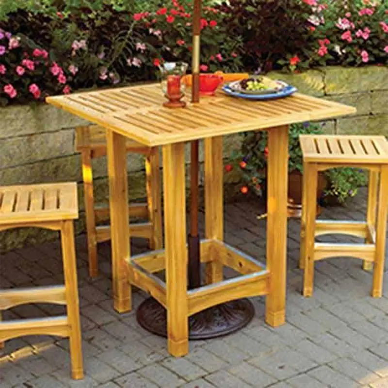 Downloadable Woodworking Project Plan to Build Bistro Patio Table