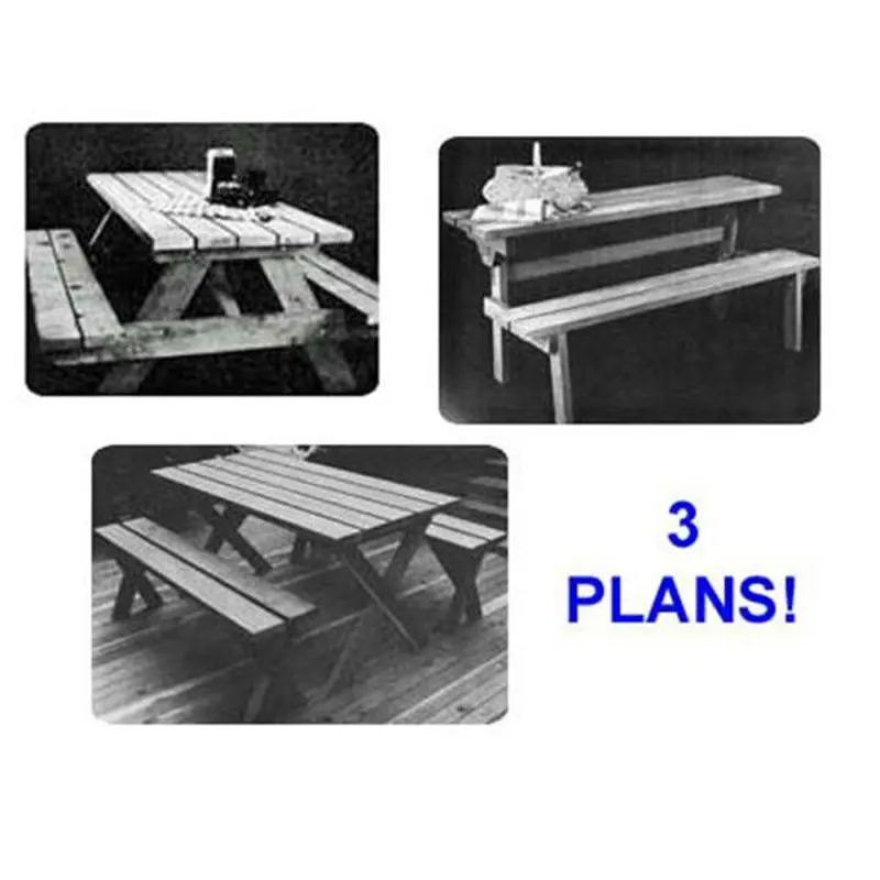 Woodworking Project Paper Plan to Build Picnic Table Value Pack