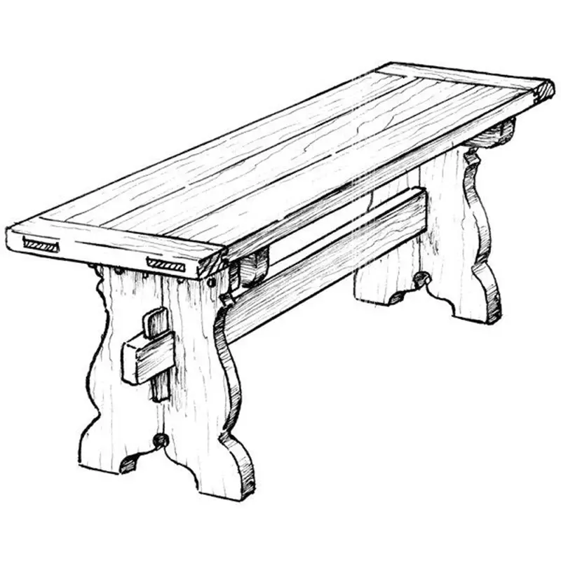 Woodworking Project Paper Plan to Build Trestle Bench
