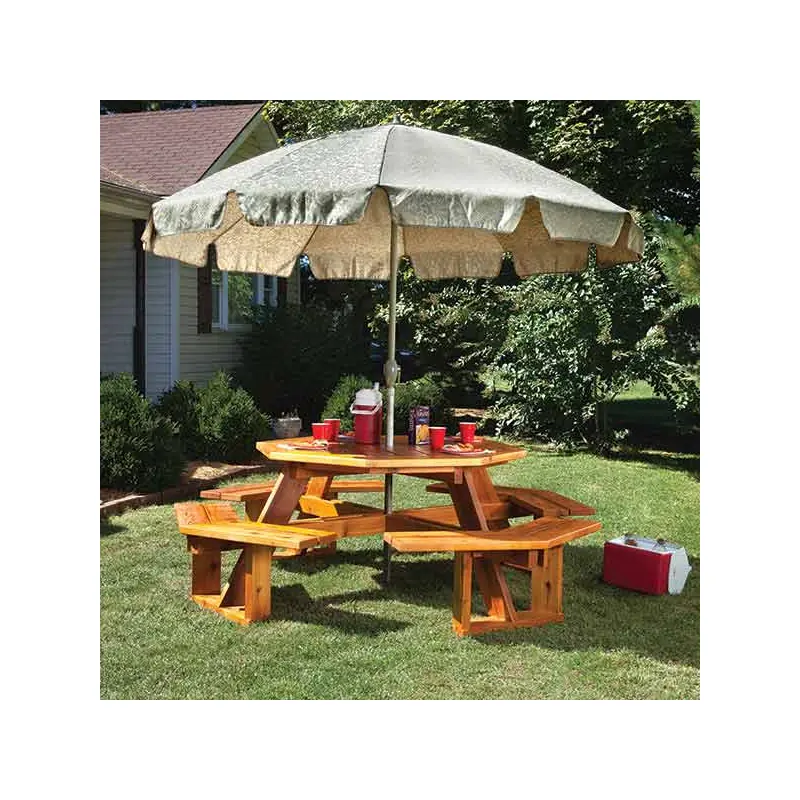 Octagonal Picnic Table w/Lazy Susan - Paper Plan