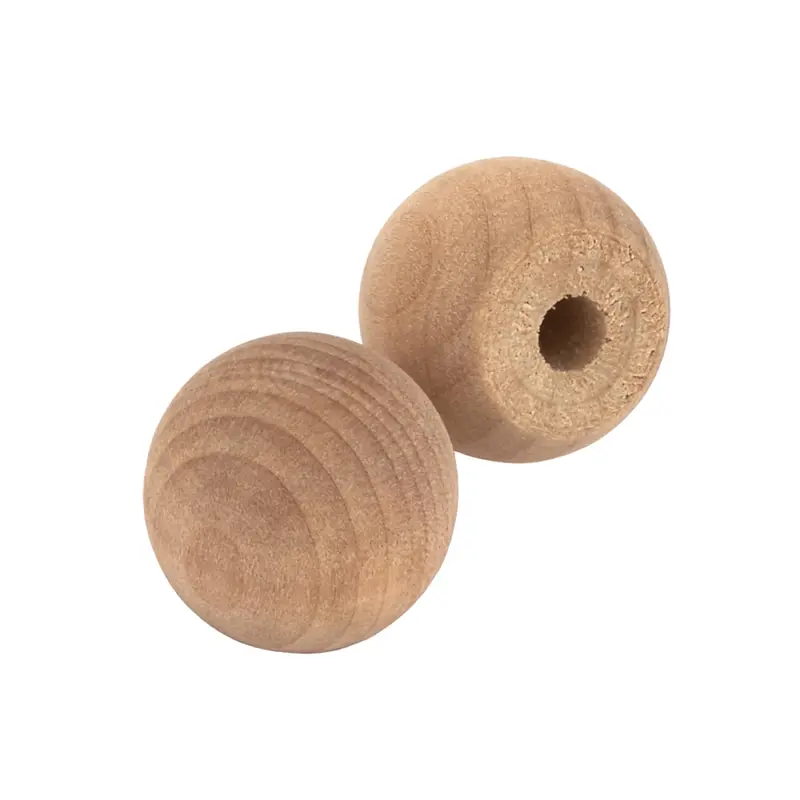 Hardwood Ball Knob w/Screws - 3/4" Diameter - 1/2" Flat - 4 Piece
