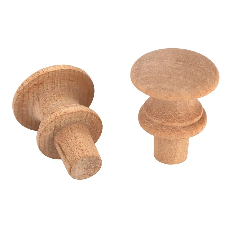 Shaker Knob - Maple - 1-1/4" Diameter - 1/2" Tenon - 2 Piece