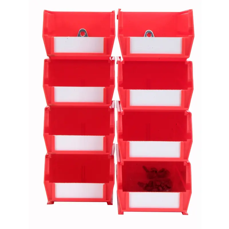 4pk each - Small & Medium Red Hanging Bin & BinClip Kits