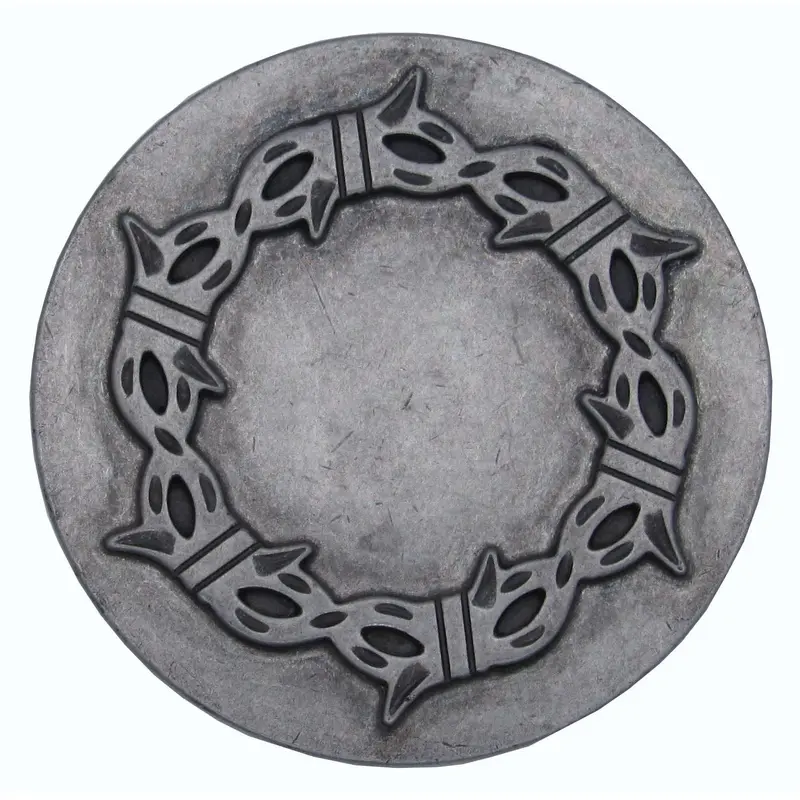 Round Knob with Barbed Wire, Pewter Oxide