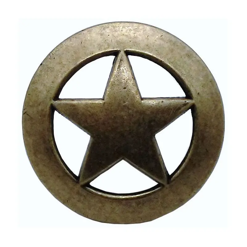Sheriff Star Knob, Brass Oxide