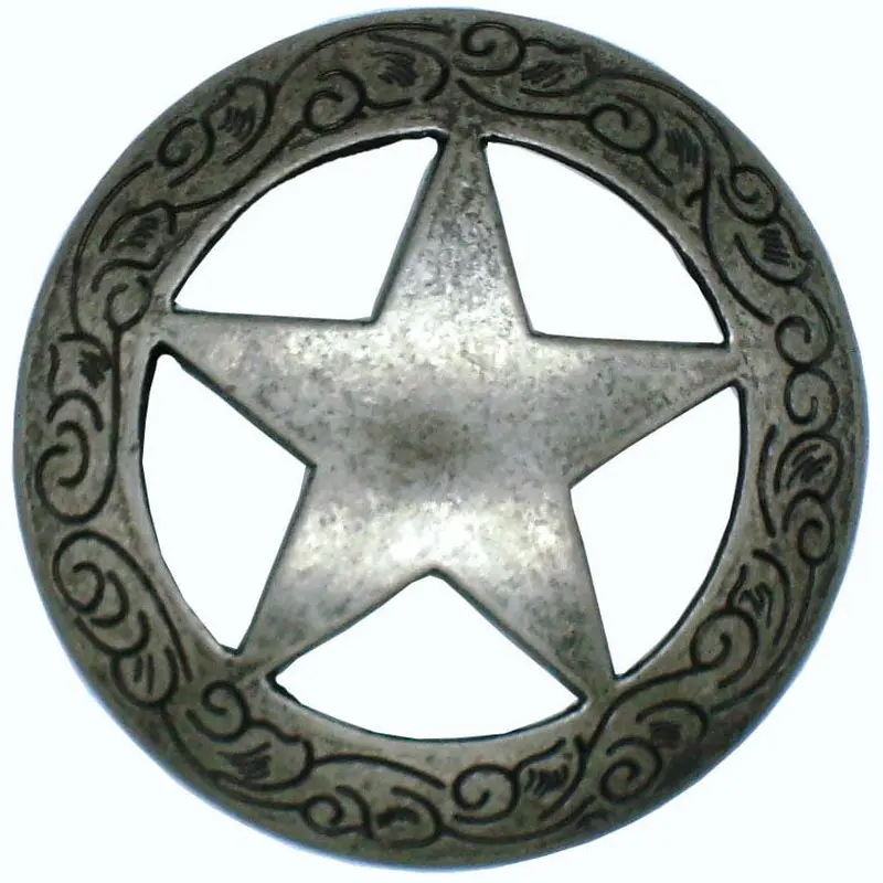 Star Knob with Engraved Edge, Nickel Oxide