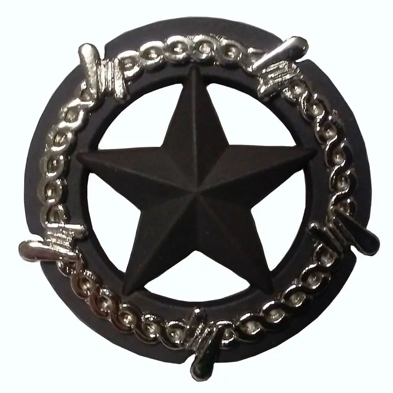Star with Barbed Wire Knob, Brown/Nickel
