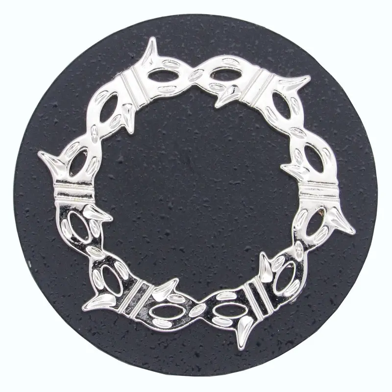 Round Knob with Barbed Wire, Matte Black/Nickel Combo