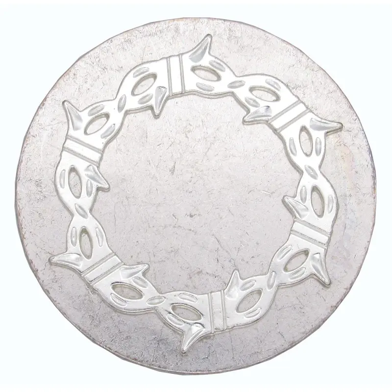 Round Knob with Barbed Wire, Satin Nickel