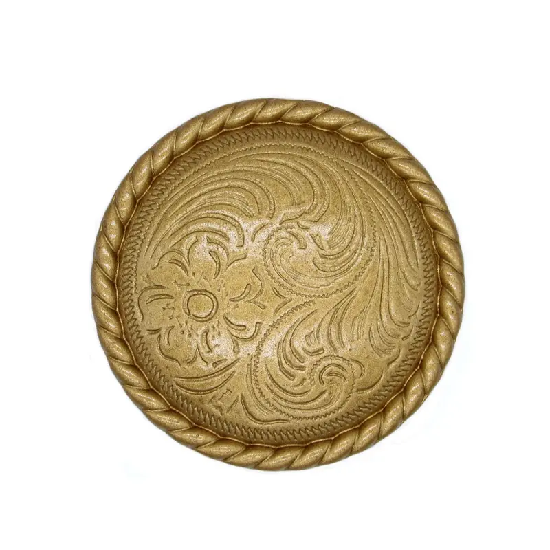 Engraved Flower Knob, Lux Gold