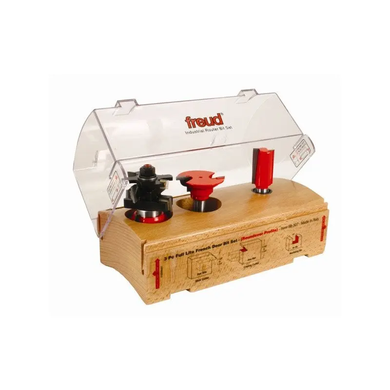 98-307 Three Piece Full Lite French Door Router Router Bit Set Roundover