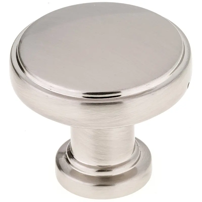 Contemporary Knob, 1-11/32" D, Brushed Nickel