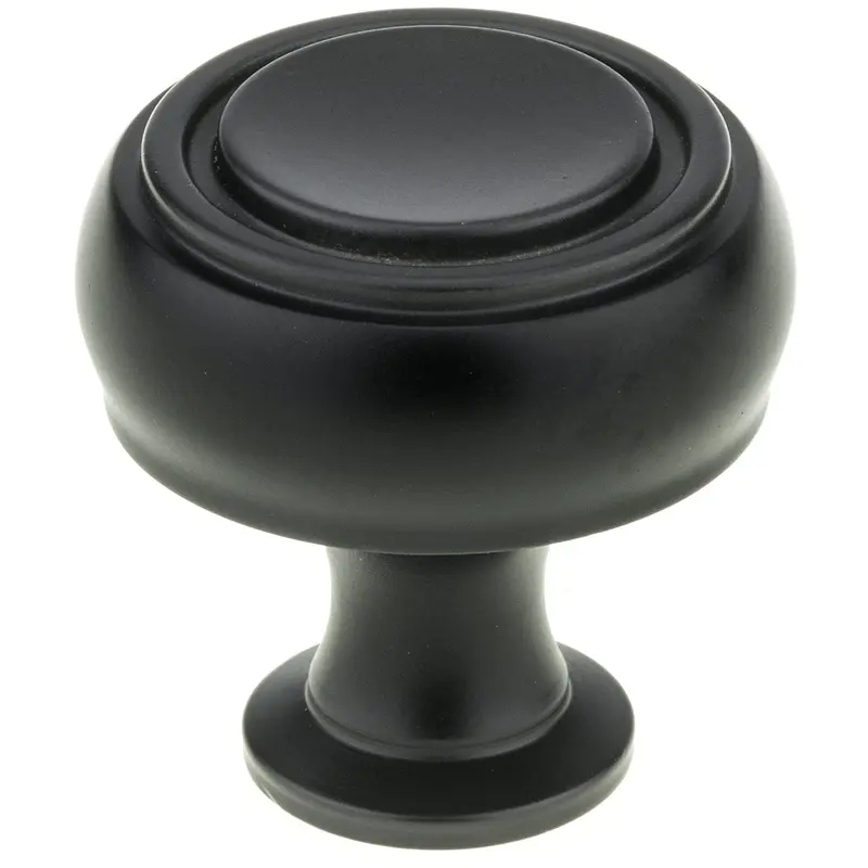 Contemporary Knob, 1-5/16" D, Black