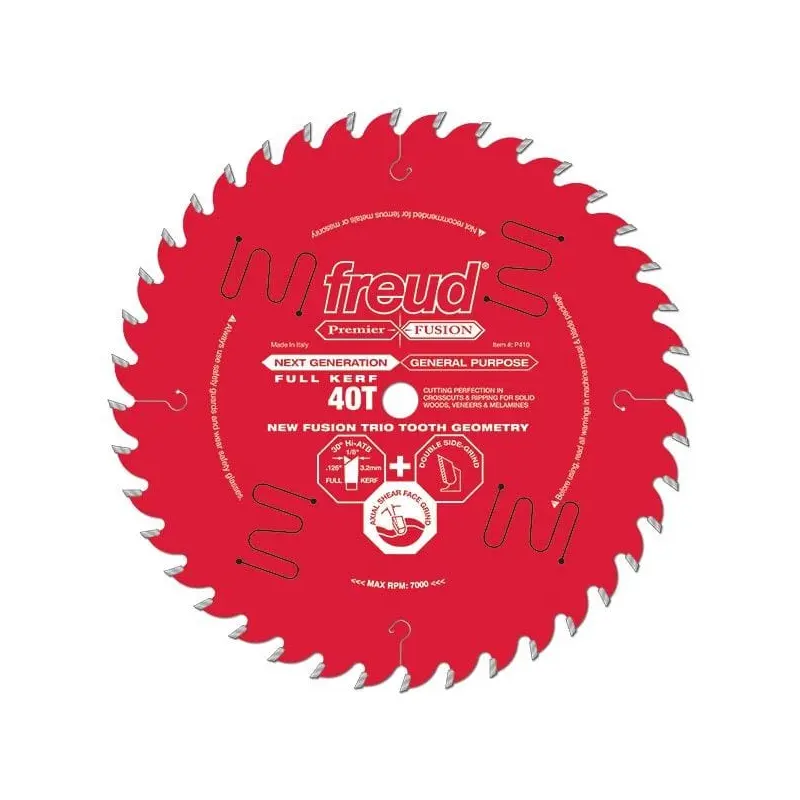 P412 Premier Fusion Crosscut & Rip Blade, 12" diameter, 1" arbor, 48 teeth, 30 degree Hi-ATB