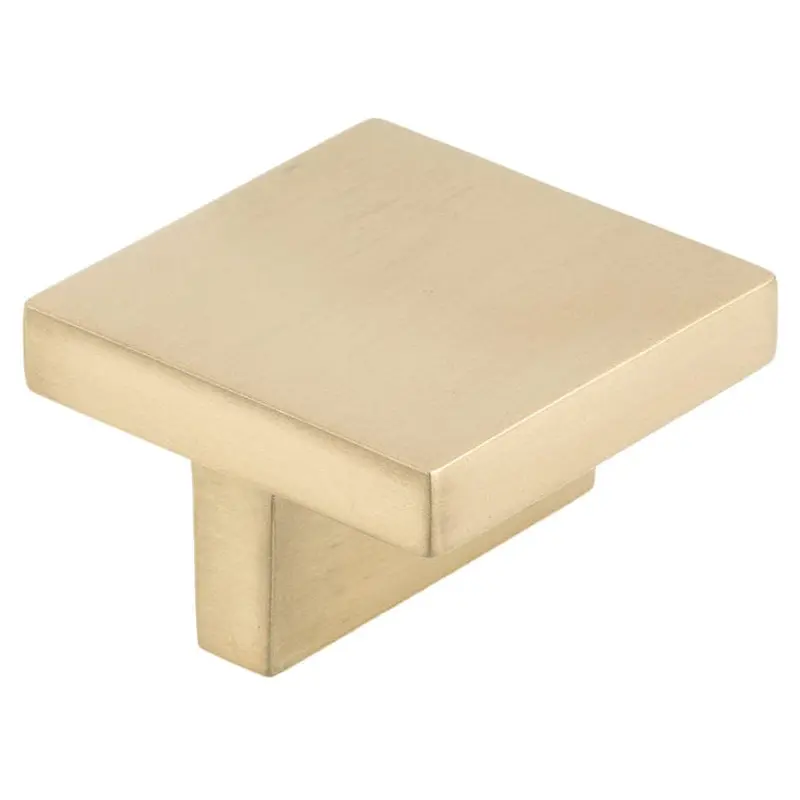 Contemporary Knob, 1-21/32" x 1-21/32", Champagne Bronze