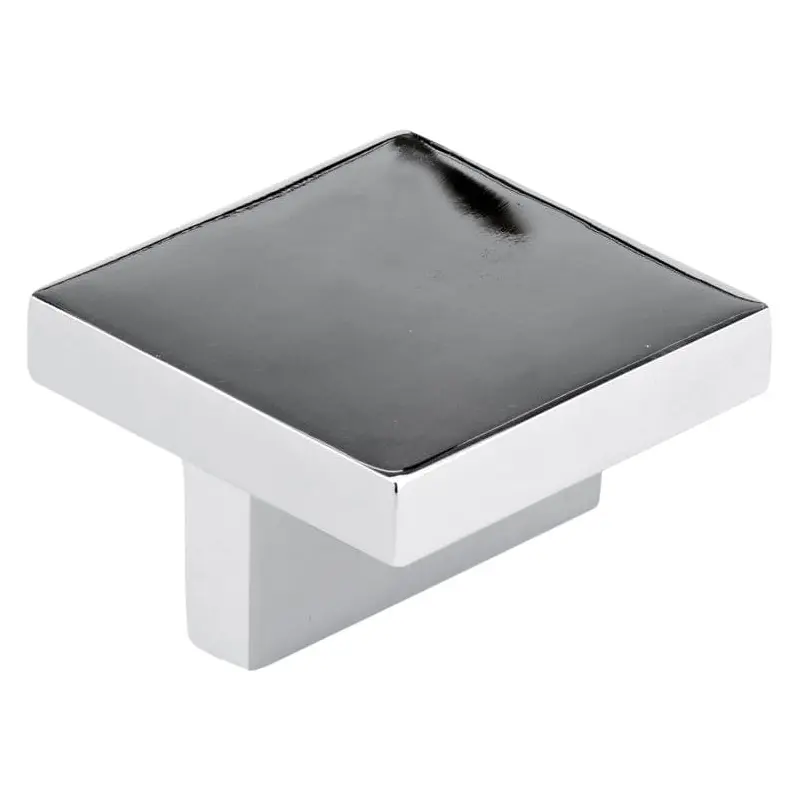 Contemporary Knob, 1-21/32" x 1-21/32", Polished Nickel