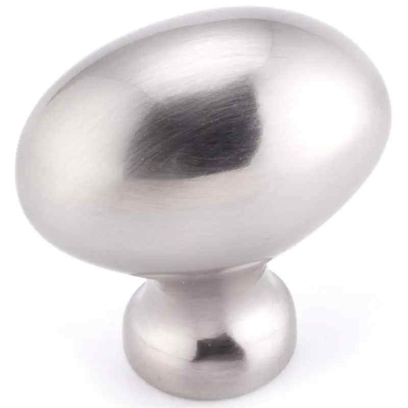 Contemporary Knob, 1-7/32-in x 25/32-in, Brushed Nickel