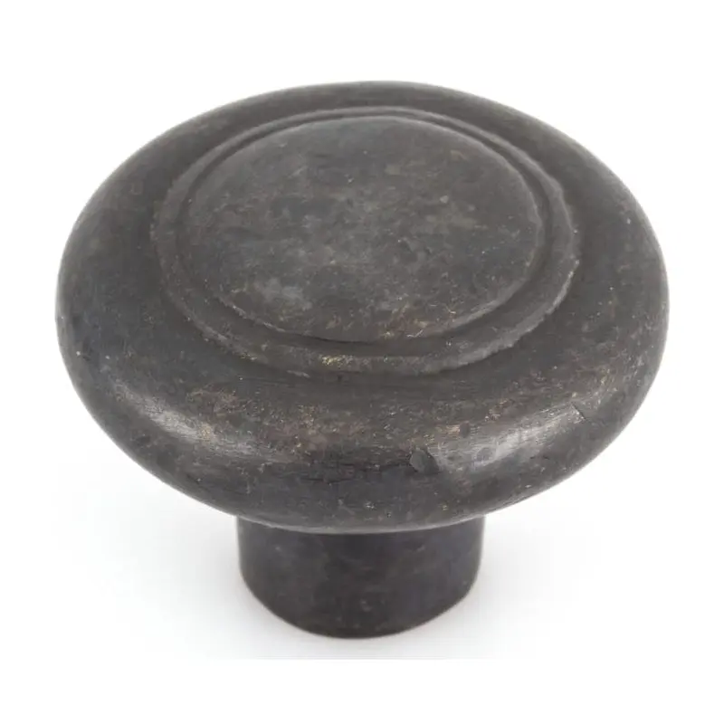 Smooth Traditional Knob with Ridge Embellishment - 1-3/4" Diameter - Dark Bronze