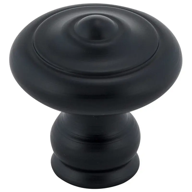 Traditional Forged Iron Knob - 1-3/16" Diameter - Matte Black