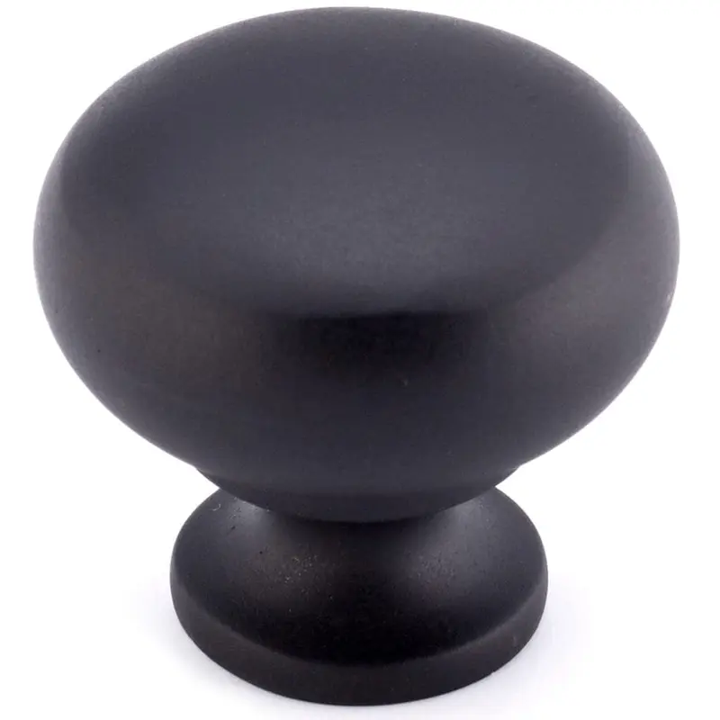 Traditional Mushroom Shape Knob - 1-1/4" Diameter - Matte Black