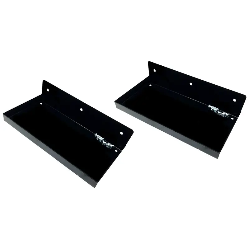 2 Pack - DuraHook 12"W x 6"D Steel Shelf for Duraboard or 1/8" & 1/4" Pegboard, Black