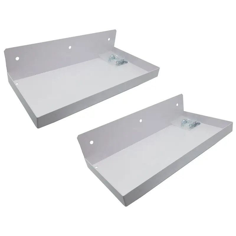 2 Pack - DuraHook 12"W x 6"D Steel Shelf for Duraboard or 1/8" & 1/4" Pegboard, White
